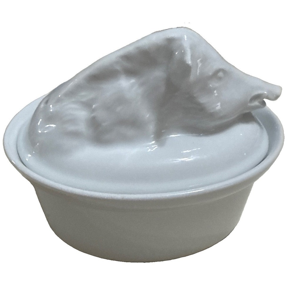 1.5 Quart Oval Casserole & Boar Lid Apilco Classic